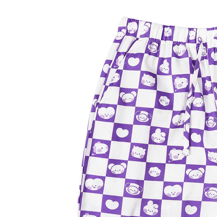 LINE FRIENDS LIVING BT21 minini MY ROOMMATE PURPLE WOVEN PAJAMA PANTS (7182468645037)