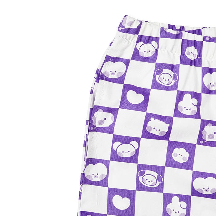 LINE FRIENDS LIVING BT21 minini MY ROOMMATE PURPLE WOVEN PAJAMA SET (7182468743341)