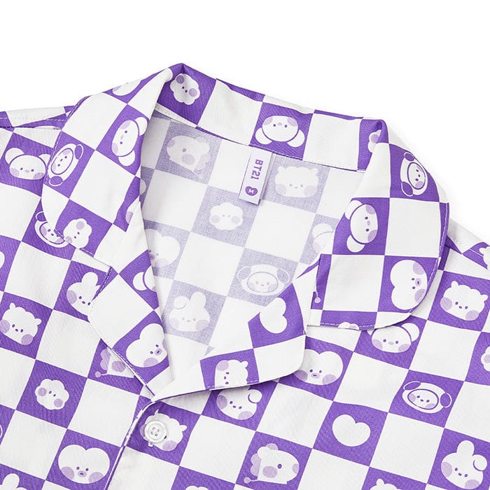 LINE FRIENDS LIVING BT21 minini MY ROOMMATE PURPLE WOVEN PAJAMA SET (7182468743341)