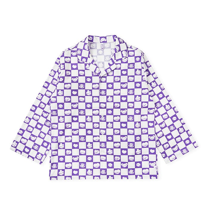 LINE FRIENDS LIVING BT21 minini MY ROOMMATE PURPLE WOVEN PAJAMA SET (7182468743341)