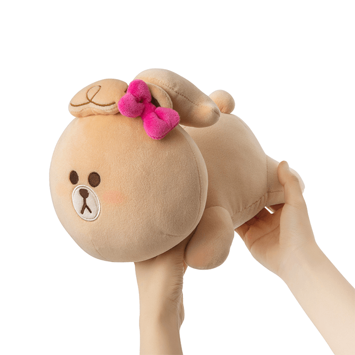 LINE FRIENDS LIVING CHOCO BROWN & FRIENDS CHOCO MINI FRIENDS FRONT SLEEPING CUSHION (7182573273261)