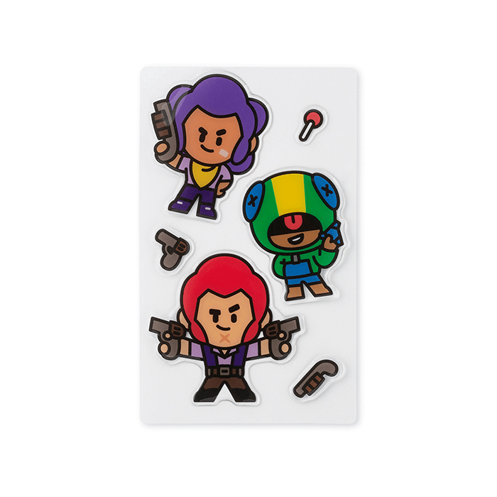 LINE FRIENDS SCHOOL/OFFICE BRAWL STARS BRAWL STARS EPOXY STICKER SET (6093412335789)