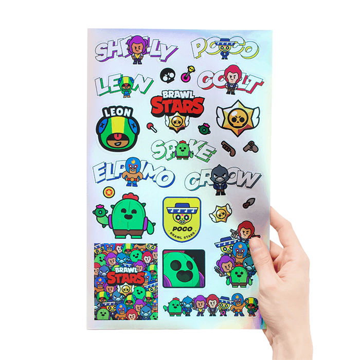 LINE FRIENDS SCHOOL/OFFICE BRAWL STARS BRAWL STARS HOLOGRAM STICKER SET (6093412434093)