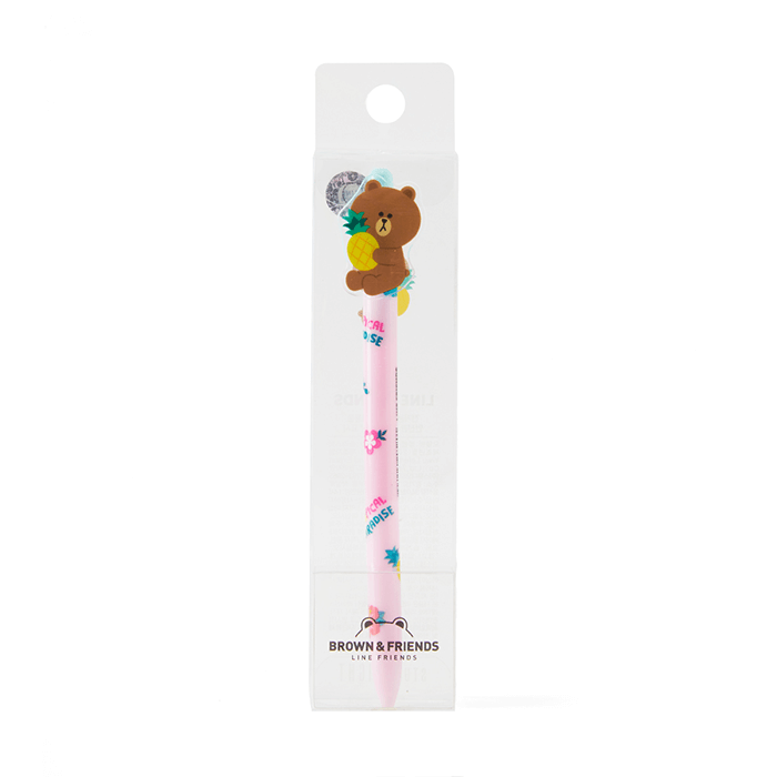 LINE FRIENDS SCHOOL/OFFICE BROWN BROWN & FRIENDS BROWN ACRYLIC MASCOT BALLPOINT PEN (7182569472173)