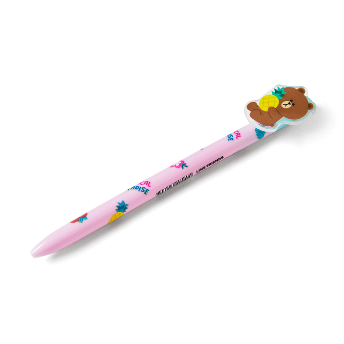 LINE FRIENDS SCHOOL/OFFICE BROWN BROWN & FRIENDS BROWN ACRYLIC MASCOT BALLPOINT PEN (7182569472173)