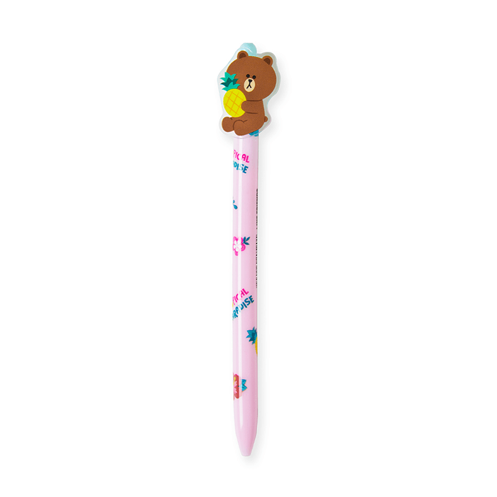 LINE FRIENDS SCHOOL/OFFICE BROWN BROWN & FRIENDS BROWN ACRYLIC MASCOT BALLPOINT PEN (7182569472173)