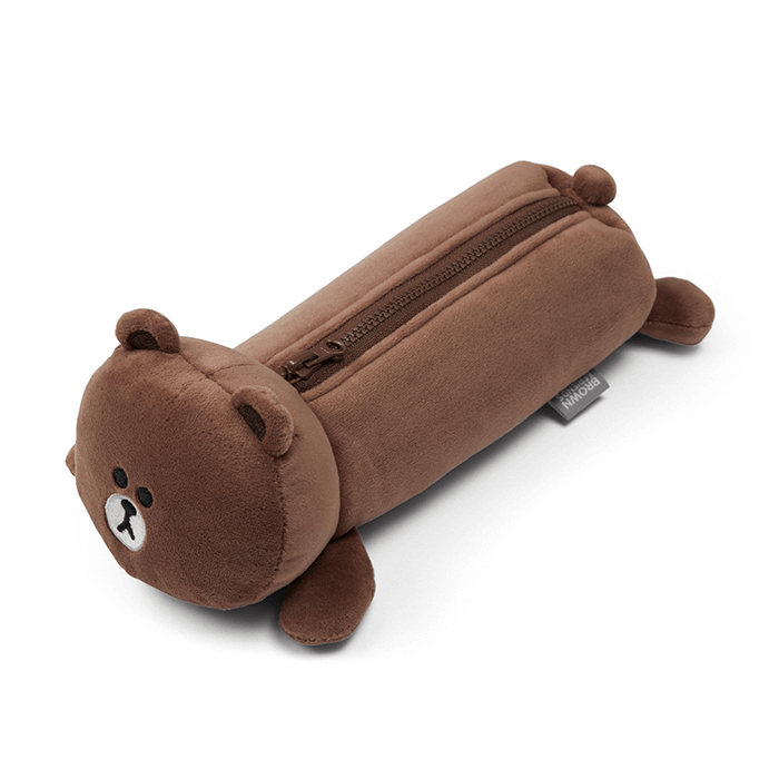 LINE FRIENDS SCHOOL/OFFICE BROWN BROWN & FRIENDS BROWN LYING PENCIL CASE (7182556823725)