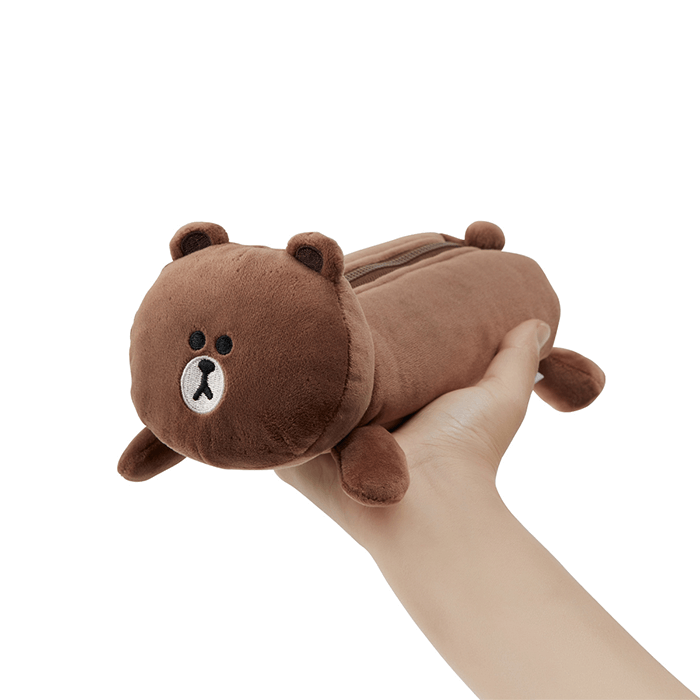 LINE FRIENDS SCHOOL/OFFICE BROWN BROWN & FRIENDS BROWN LYING PENCIL CASE (7182556823725)