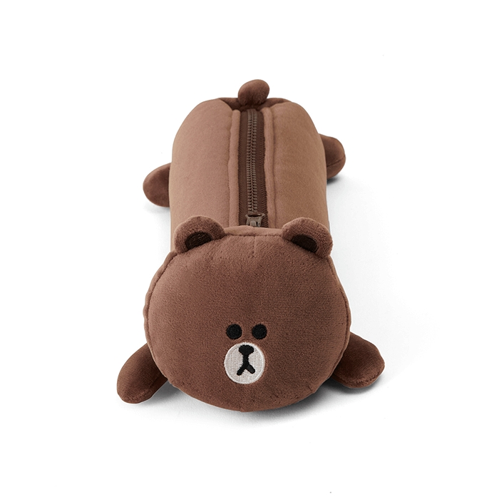 LINE FRIENDS SCHOOL/OFFICE BROWN BROWN & FRIENDS BROWN LYING PENCIL CASE (7182556823725)