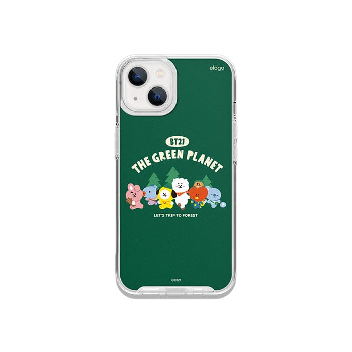 LINE FRIENDS SCHOOL/OFFICE BT21 GREEN PLANET CAMPING iPHONE CASE (7182469759149)