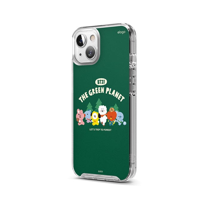 LINE FRIENDS SCHOOL/OFFICE BT21 GREEN PLANET CAMPING iPHONE CASE (7182469759149)