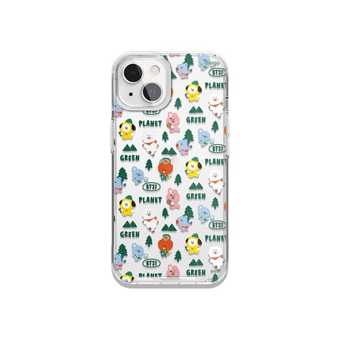 LINE FRIENDS SCHOOL/OFFICE BT21 GREEN PLANET FOREST iPHONE CASE (7182469726381)