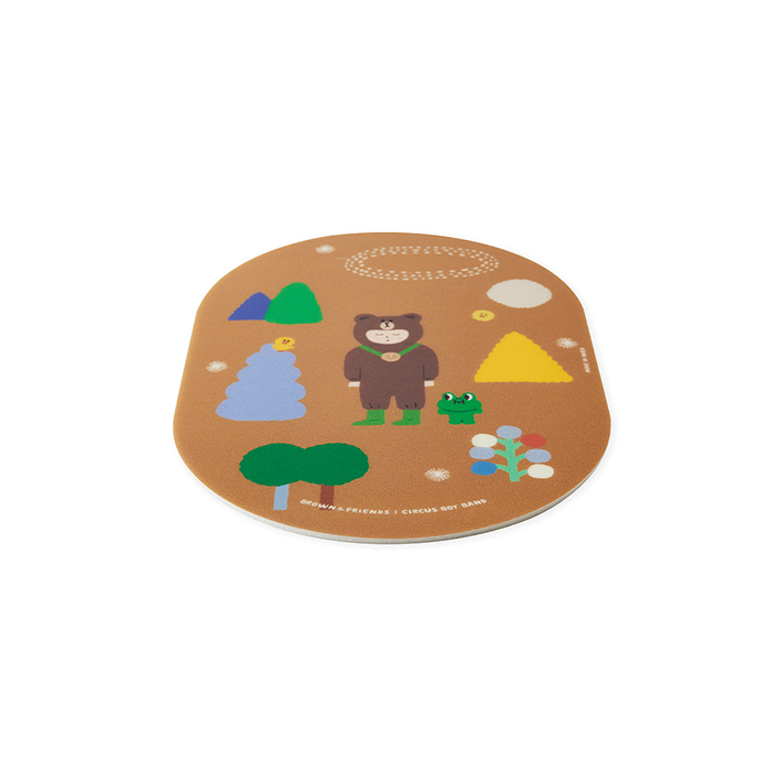 LINE FRIENDS SCHOOL/OFFICE CARAMEL BROWN & FRIENDS CIRCUS BOY BAND MOUSE PAD CARAMEL (7182669545645)