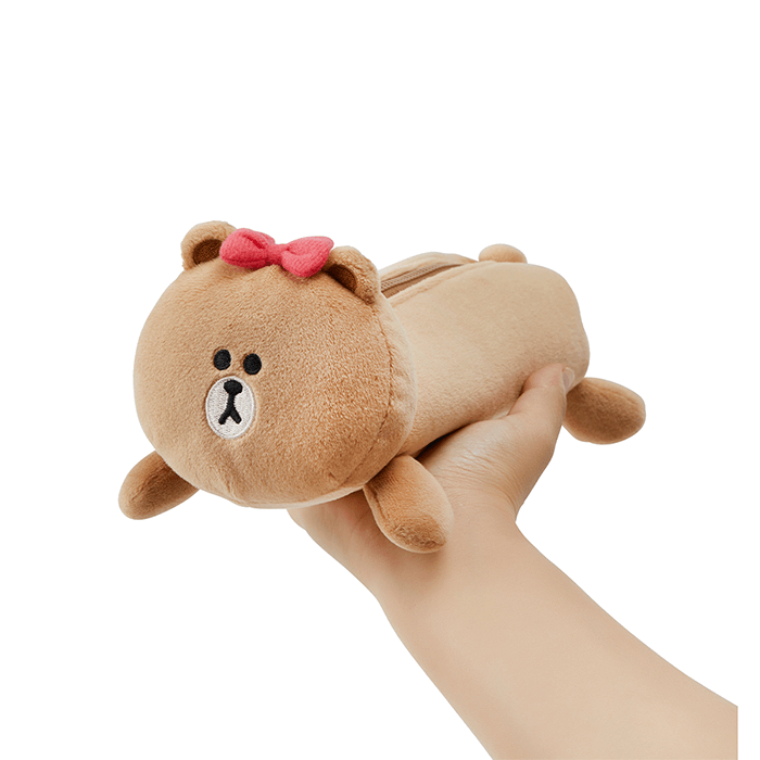 LINE FRIENDS SCHOOL/OFFICE CHOCO BROWN & FRIENDS CHOCO LYING PENCIL CASE (7182556627117)