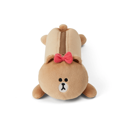 LINE FRIENDS SCHOOL/OFFICE CHOCO BROWN & FRIENDS CHOCO LYING PENCIL CASE (7182556627117)