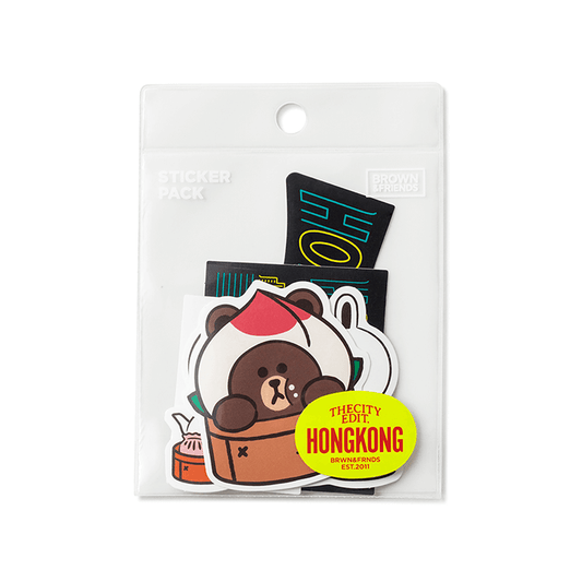 LINE FRIENDS SCHOOL/OFFICE HONG KONG BROWN & FRIENDS CITY EDITION HONG KONG STICKER PACK (7182558232749)