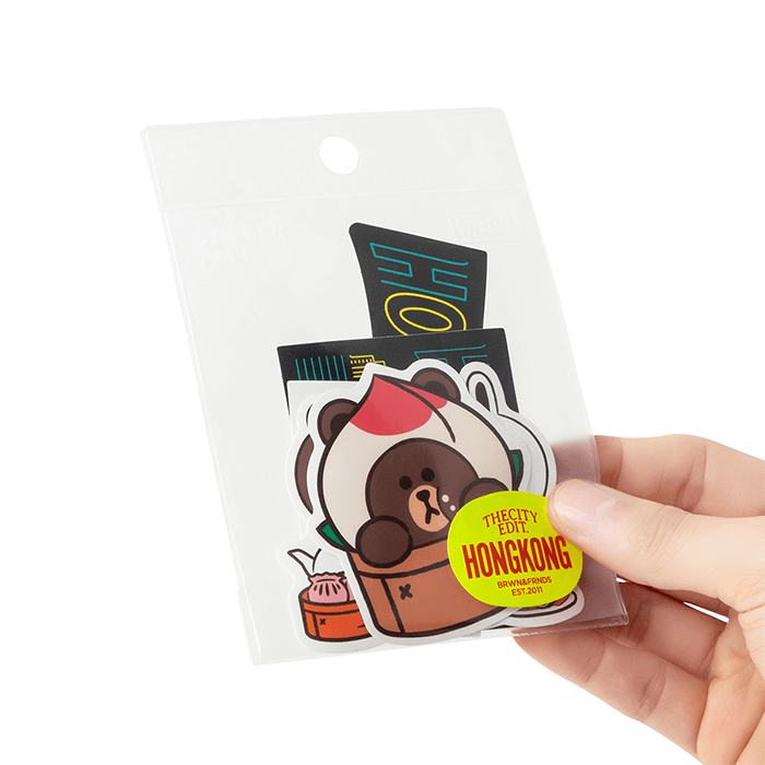 LINE FRIENDS SCHOOL/OFFICE HONG KONG BROWN & FRIENDS CITY EDITION HONG KONG STICKER PACK (7182558232749)