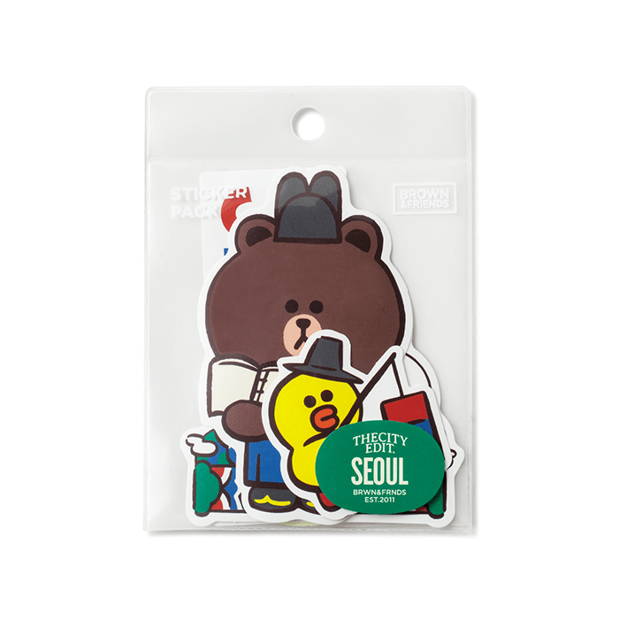 LINE FRIENDS SCHOOL/OFFICE HONG KONG BROWN & FRIENDS CITY EDITION HONG KONG STICKER PACK (7182558232749)