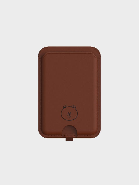 LINE FRIENDS BROWN MAGSAFE WALLET AND ADJUSTABLE STAND