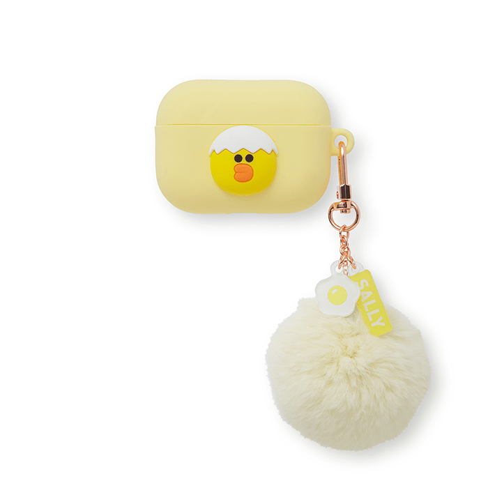 LINE FRIENDS SCHOOL/OFFICE SALLY BROWN & FRIENDS SALLY MINI FRIENDS AIRPODS PRO CASE WITH A POMPOM KEYCHAIN (6089232253101)