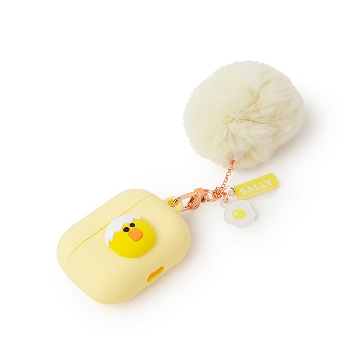 LINE FRIENDS SCHOOL/OFFICE SALLY BROWN & FRIENDS SALLY MINI FRIENDS AIRPODS PRO CASE WITH A POMPOM KEYCHAIN (6089232253101)