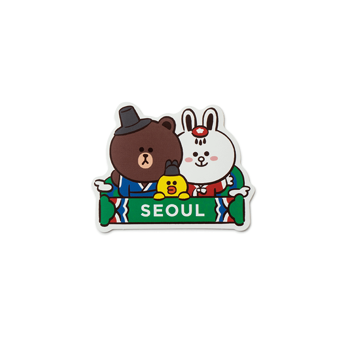 LINE FRIENDS SCHOOL/OFFICE SEOUL BROWN & FRIENDS CITY EDITION SEOUL STICKER PACK (7182557970605)