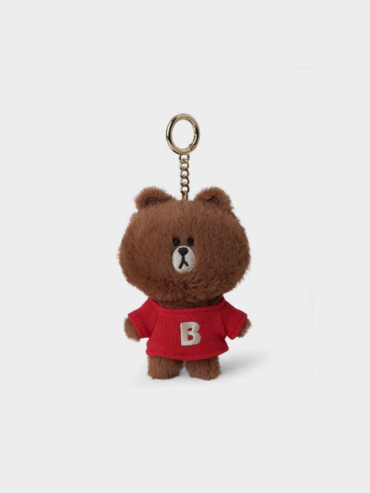 LINE FRIENDS BROWN IN RED KEYRING