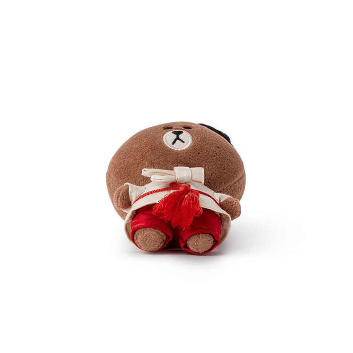 LINE FRIENDS TOYS BROWN BROWN & FRIENDS BROWN BAG CHARM DOLL - HANBOK EDITION (6087582187693)