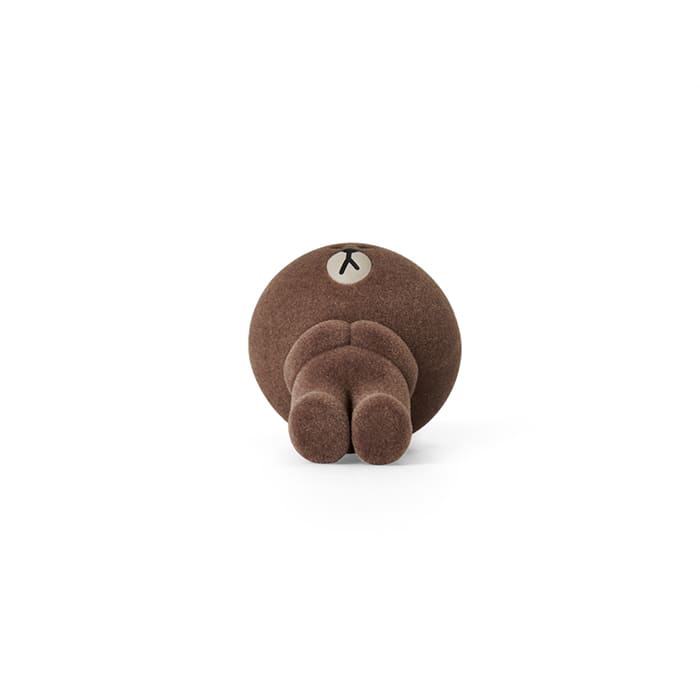 LINE FRIENDS TOYS BROWN BROWN & FRIENDS BROWN FLOCKING FIGURINE KEYRING (7182490992813)