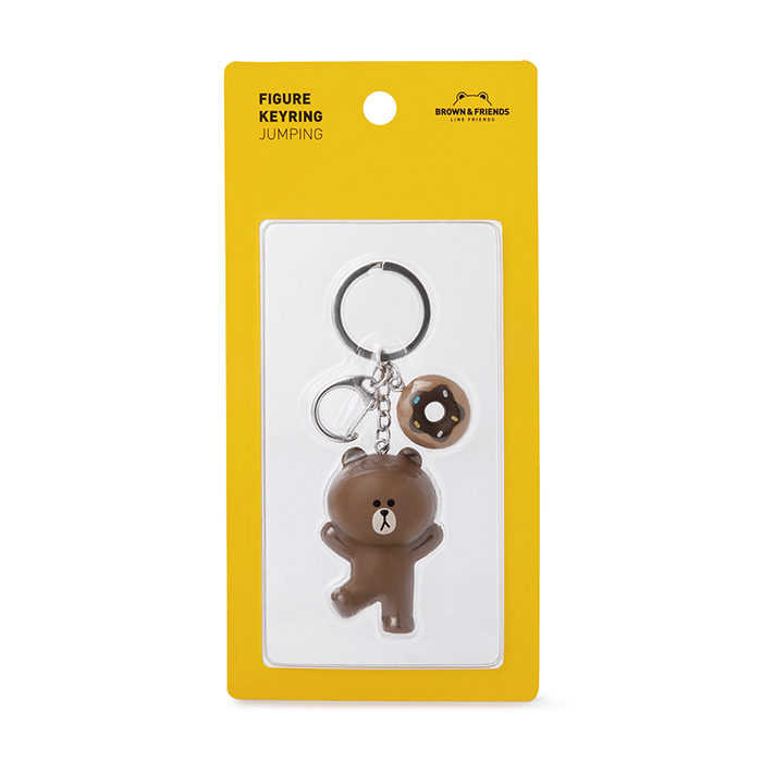 LINE FRIENDS TOYS BROWN BROWN & FRIENDS BROWN MINI FIGURE KEY RING (7182606893229)