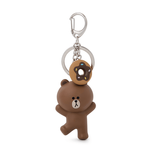 LINE FRIENDS TOYS BROWN BROWN & FRIENDS BROWN MINI FIGURE KEY RING (7182606893229)