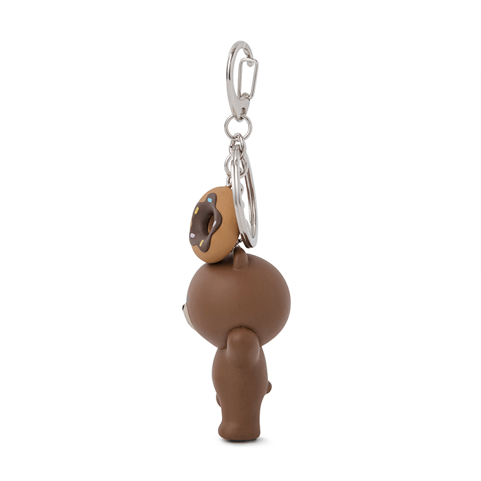 LINE FRIENDS TOYS BROWN BROWN & FRIENDS BROWN MINI FIGURE KEY RING (7182606893229)