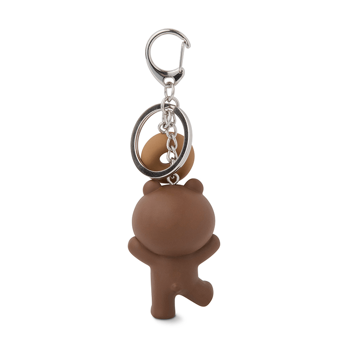 LINE FRIENDS TOYS BROWN BROWN & FRIENDS BROWN MINI FIGURE KEY RING (7182606893229)