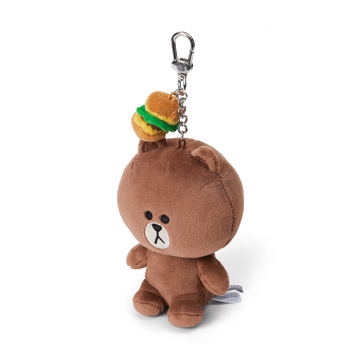 LINE FRIENDS TOYS BROWN BROWN & FRIENDS BROWN SITTING BAG CHARM DOLL (7182636023981)