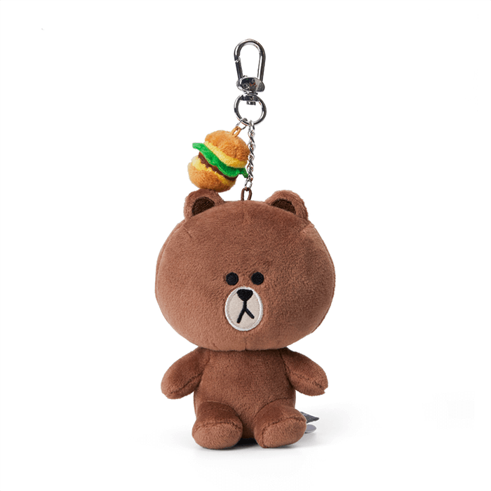 LINE FRIENDS TOYS BROWN BROWN & FRIENDS BROWN SITTING BAG CHARM DOLL (7182636023981)