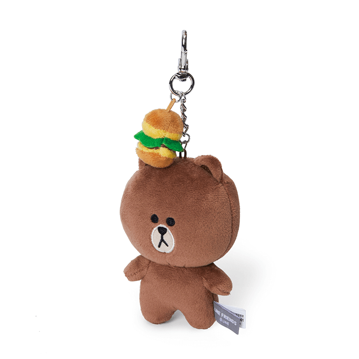 LINE FRIENDS TOYS BROWN BROWN & FRIENDS BROWN STANDING BAG CHARM DOLL (7182635434157)