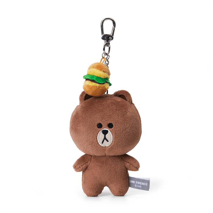 LINE FRIENDS TOYS BROWN BROWN & FRIENDS BROWN STANDING BAG CHARM DOLL (7182635434157)