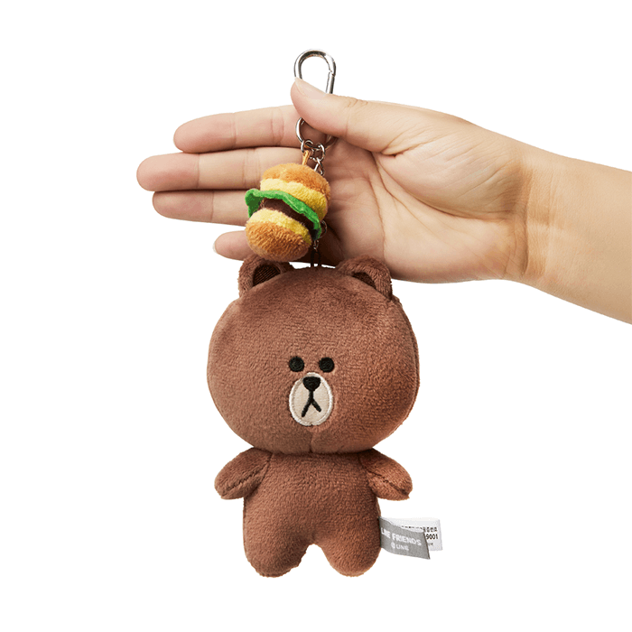 LINE FRIENDS TOYS BROWN BROWN & FRIENDS BROWN STANDING BAG CHARM DOLL (7182635434157)