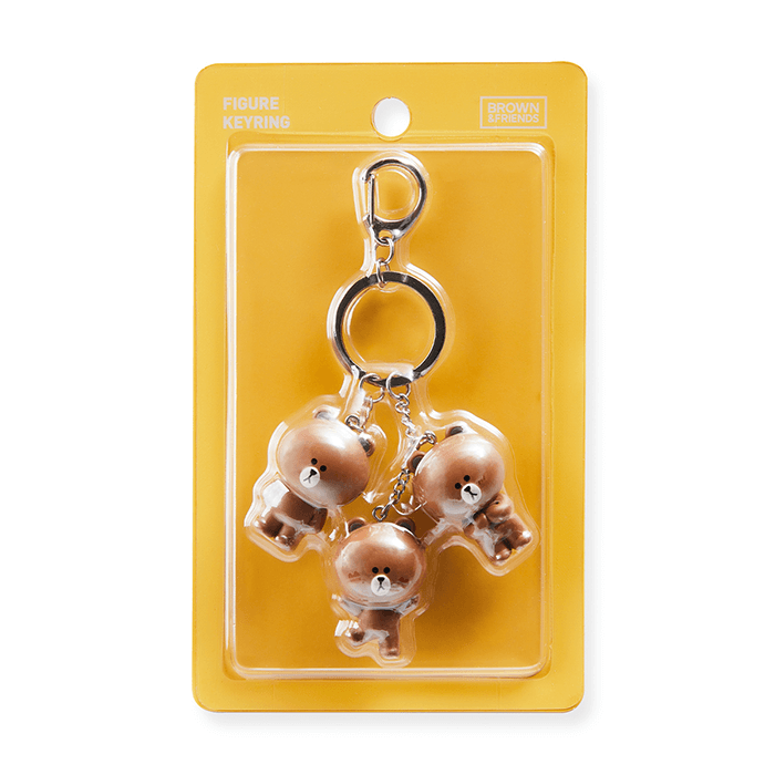 LINE FRIENDS TOYS BROWN BROWN & FRIENDS BROWN WAGGLE WAGGLE KEY RING (7182617018541)