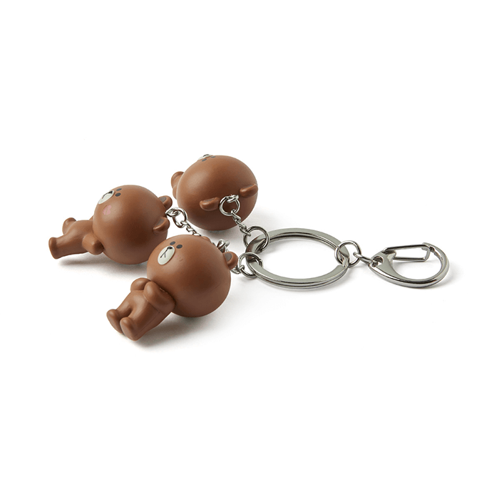 LINE FRIENDS TOYS BROWN BROWN & FRIENDS BROWN WAGGLE WAGGLE KEY RING (7182617018541)