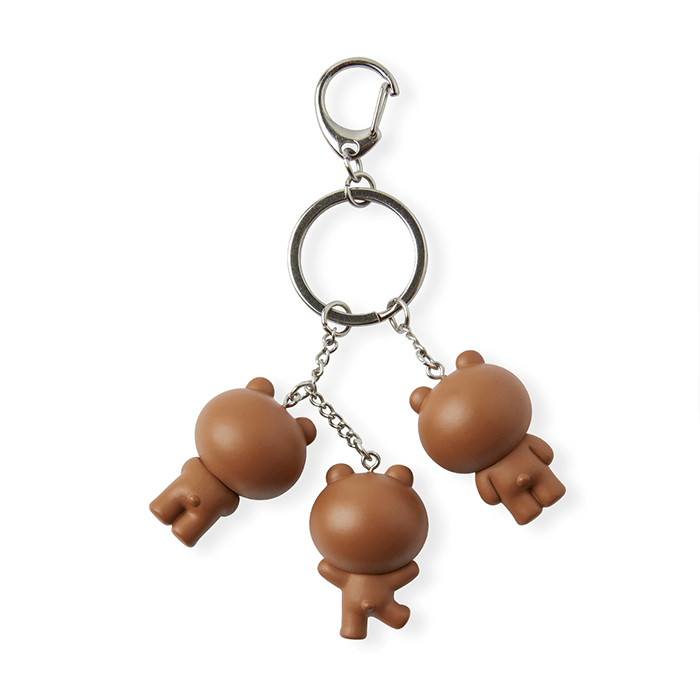 LINE FRIENDS TOYS BROWN BROWN & FRIENDS BROWN WAGGLE WAGGLE KEY RING (7182617018541)