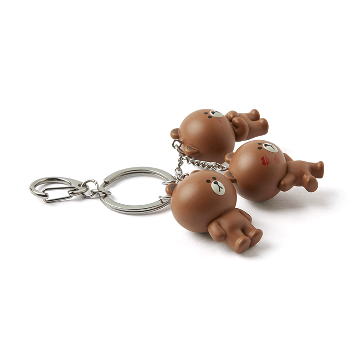 LINE FRIENDS TOYS BROWN BROWN & FRIENDS BROWN WAGGLE WAGGLE KEY RING (7182617018541)