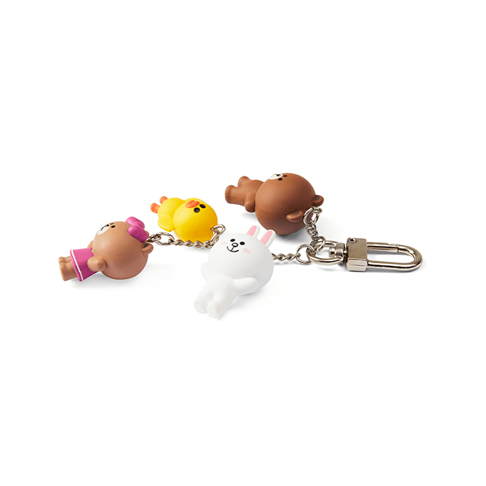 LINE FRIENDS TOYS BROWN & FRIENDS BROWN & FRIENDS WAGGLE WAGGLE KEY RING CHOCO EDITION (7182615216301)