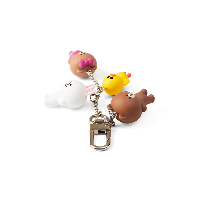 LINE FRIENDS TOYS BROWN & FRIENDS BROWN & FRIENDS WAGGLE WAGGLE KEY RING CHOCO EDITION (7182615216301)