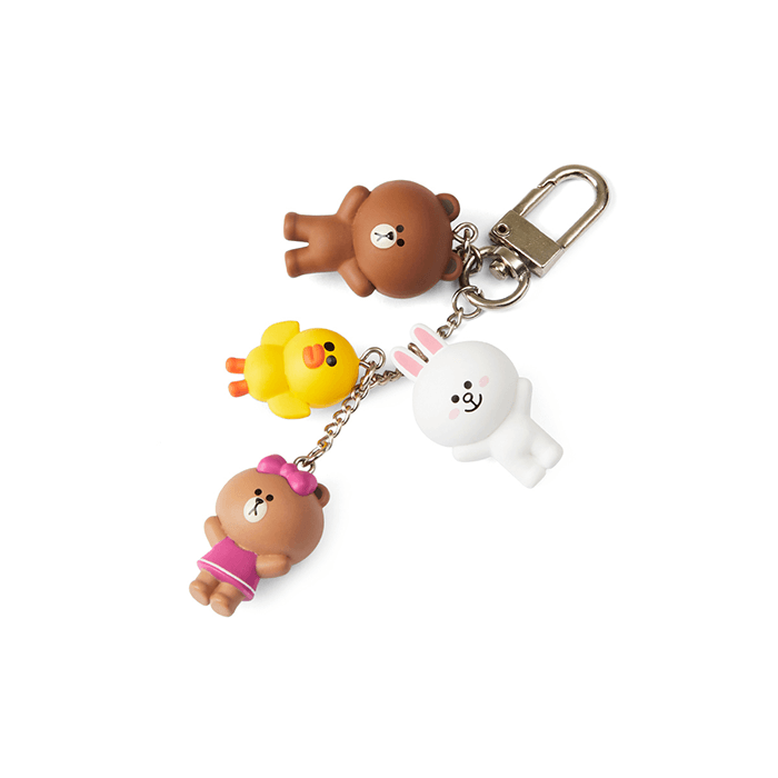 LINE FRIENDS TOYS BROWN & FRIENDS BROWN & FRIENDS WAGGLE WAGGLE KEY RING CHOCO EDITION (7182615216301)