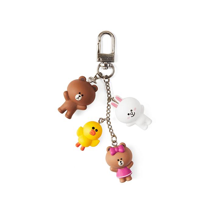 LINE FRIENDS TOYS BROWN & FRIENDS BROWN & FRIENDS WAGGLE WAGGLE KEY RING CHOCO EDITION (7182615216301)