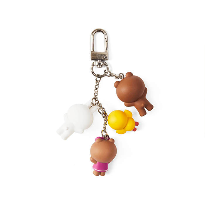 LINE FRIENDS TOYS BROWN & FRIENDS BROWN & FRIENDS WAGGLE WAGGLE KEY RING CHOCO EDITION (7182615216301)