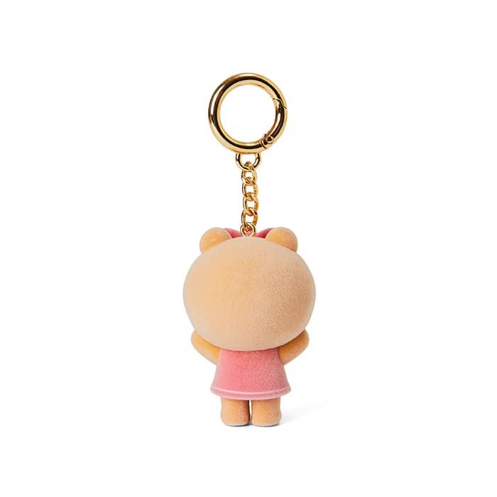 LINE FRIENDS TOYS CHOCO BROWN & FRIENDS CHOCO FLOCKING FIGURINE KEYRING (7182490763437)