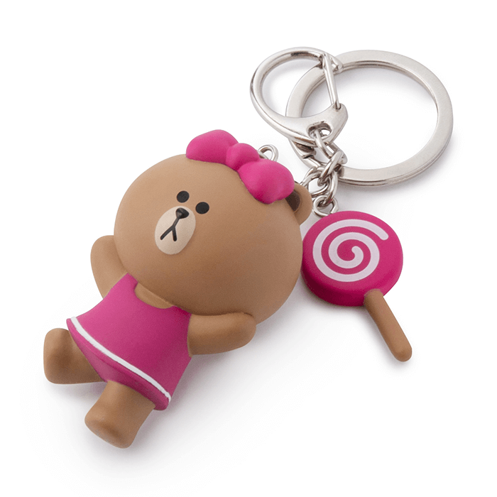 LINE FRIENDS TOYS CHOCO BROWN & FRIENDS CHOCO MINI FIGURE KEY RING (7182607220909)