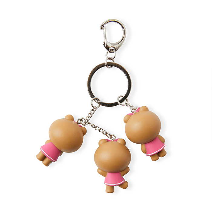 LINE FRIENDS TOYS CHOCO BROWN & FRIENDS CHOCO WAGGLE WAGGLE KEY RING (7182616690861)